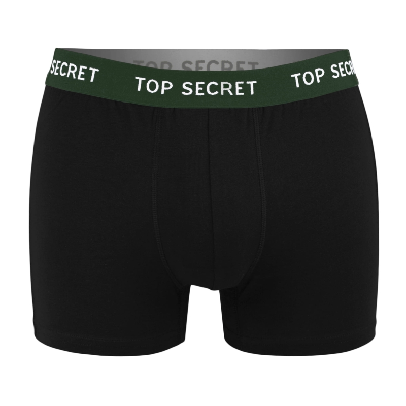 Bokserki męskie Top Secret – bawełniane, czarny i bordowy, elastyczna guma khaki