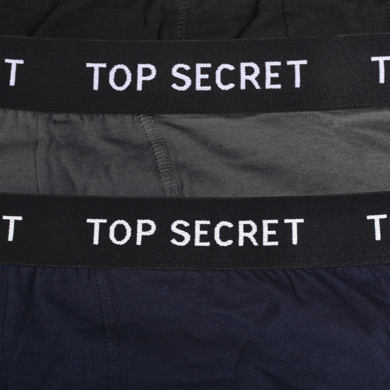 Top Secret – komfortowe bokserki męskie z bawełny, 2 sztuki, granat i szary