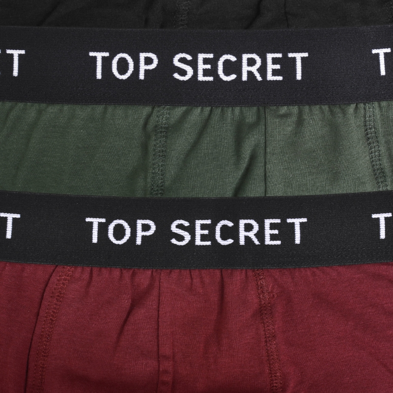 Top Secret – 2 sztuki bokserek męskich w bordowym i khaki, miękka bawełna