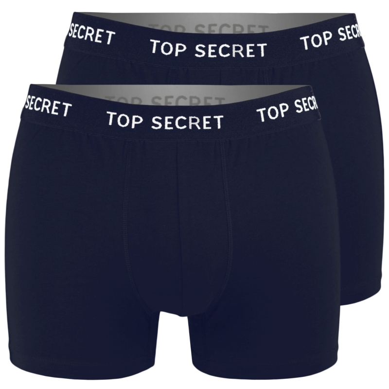 Top Secret – zestaw 2 granatowych bokserek męskich z miękkiej, oddychającej bawełny