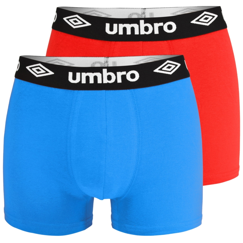 Męskie bokserki Umbro w kolorowej odsłonie, zestaw 2 sztuki, widok całości.