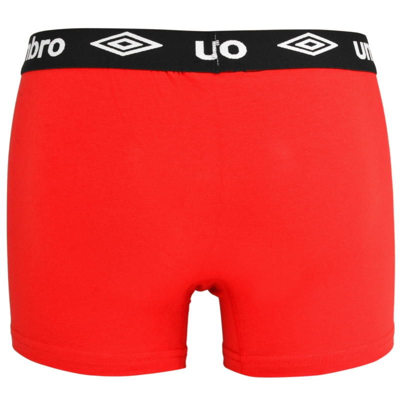 boksereka Umbro 0197 w kolorze czerwonym, prezentacja całego produktu od tyłu.