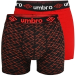 Umbro Bokserki Męskie Bawełniane Czerwone Wzór 2 sztuki 0197