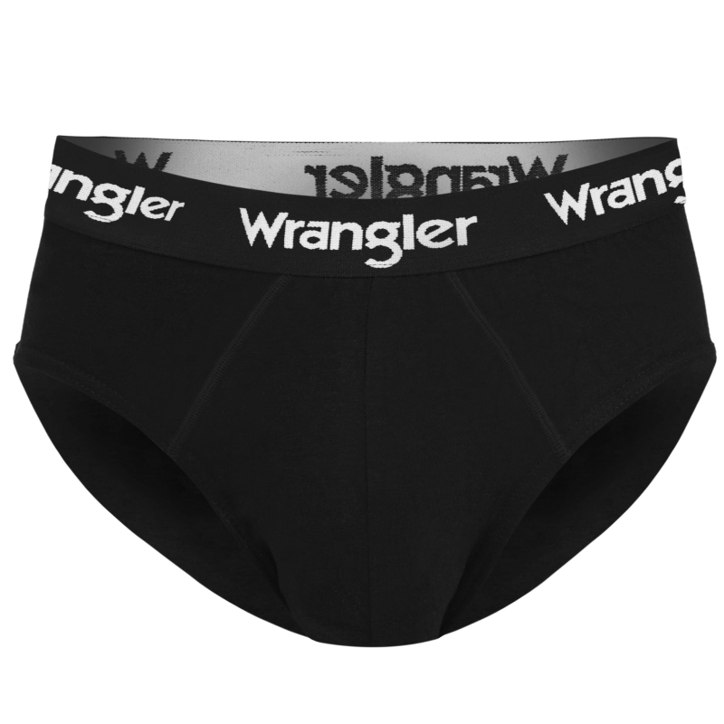 Czarne slipy Wrangler z białym logo na elastycznej gumie
