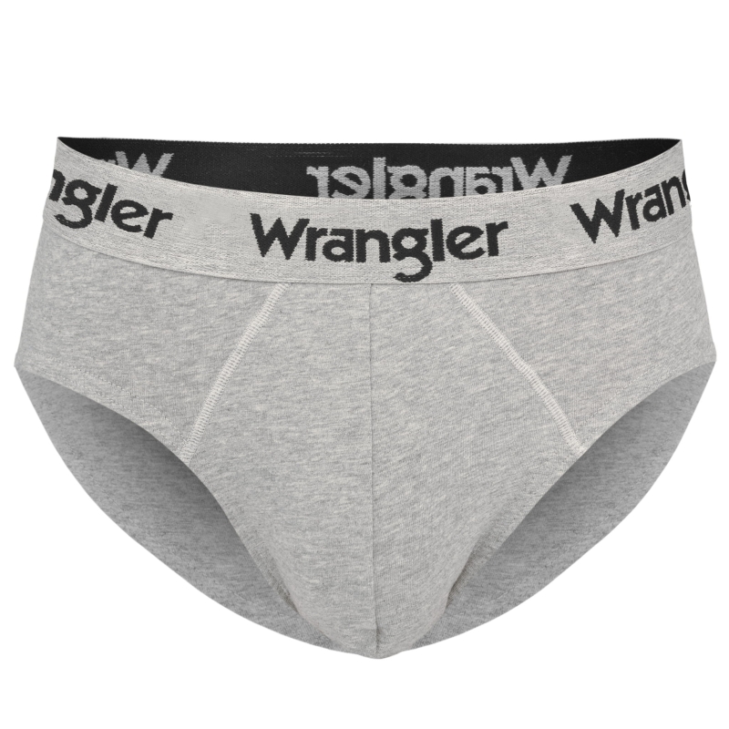 Szare slipy Wrangler z czarnym logo na jasnej gumie