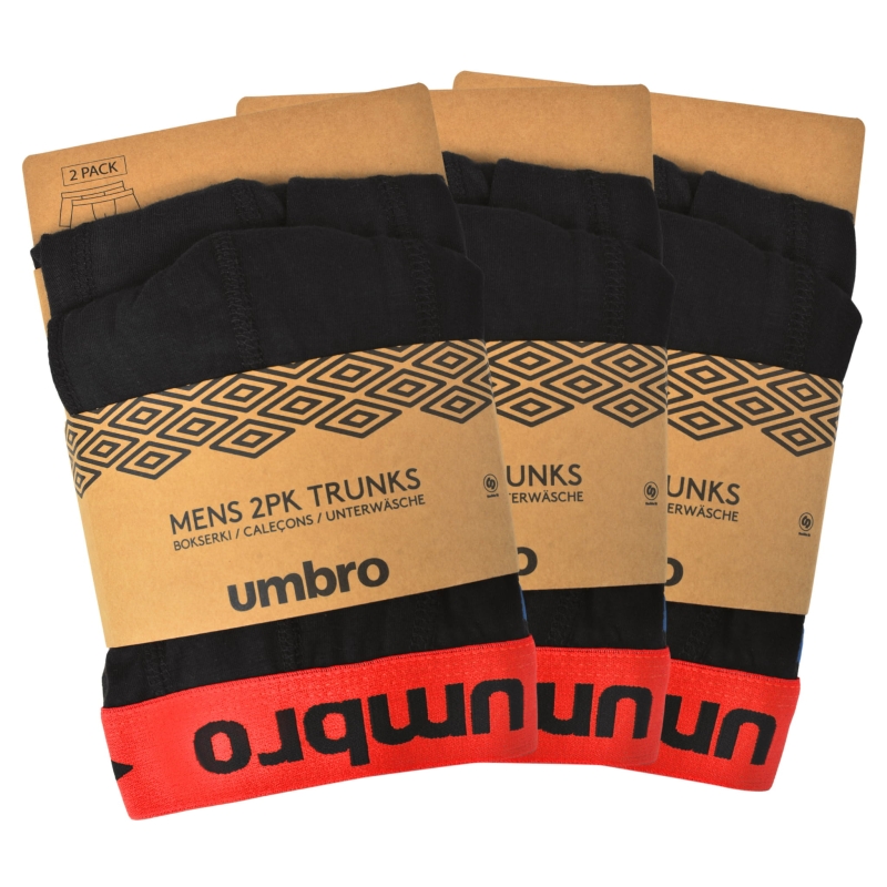 Oryginalne opakowanie Umbro z widocznym logo i opisem zestawu bokserek.