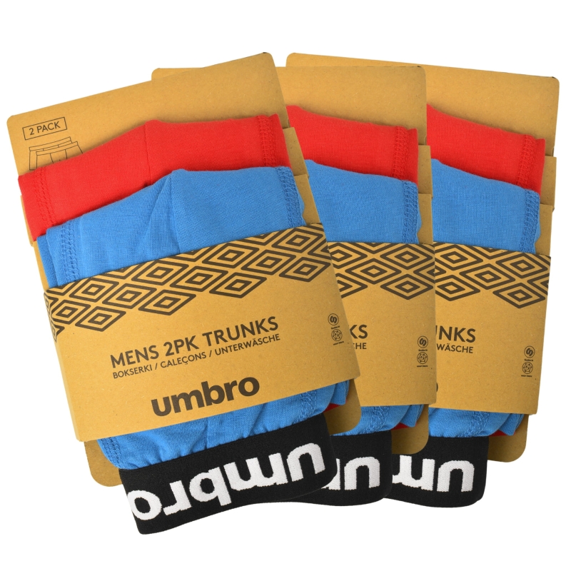 Oryginalne opakowanie bokserek męskich Umbro kolorowych 6 sztuk.