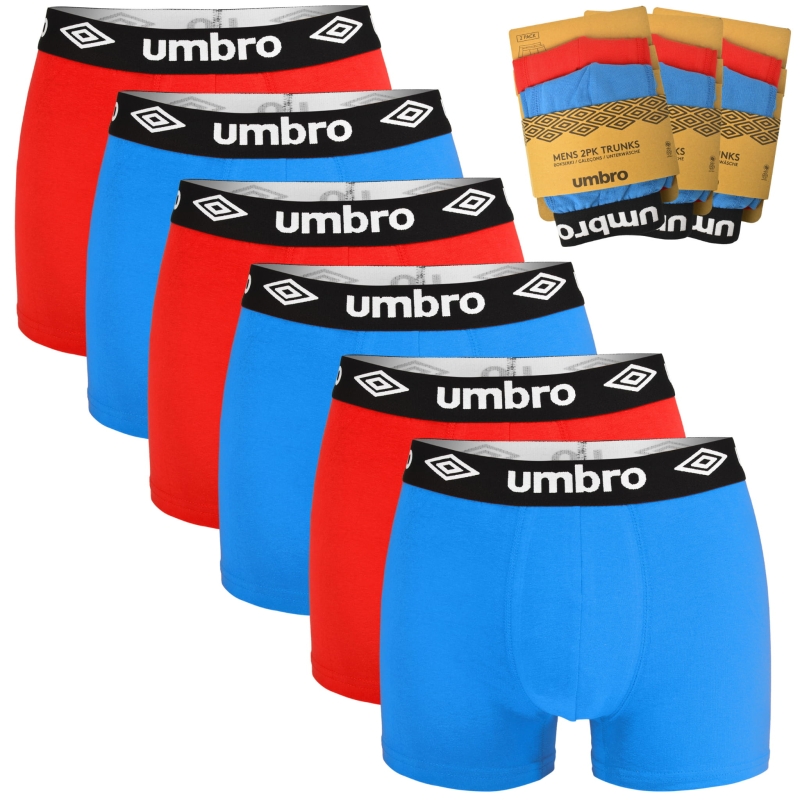 Zestaw Umbro 0197 – kolorowe bokserki męskie bawełniane zapakowane fabrycznie.