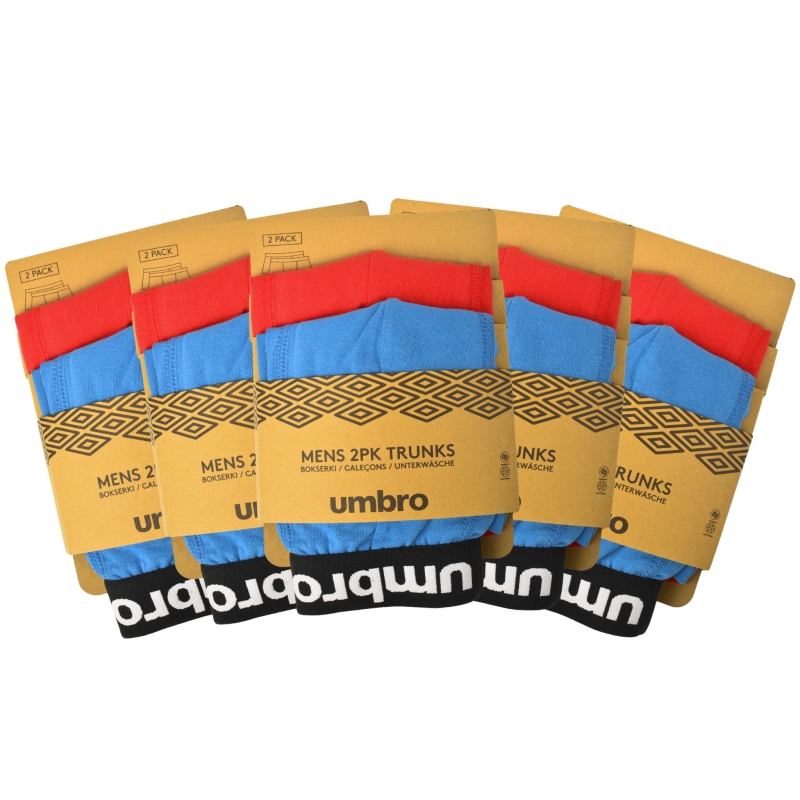 Komplet bokserek Umbro – różne kolory z logowanym pasem, 10 sztuk.
