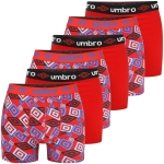Umbro Bokserki Męskie Bawełniane Czerwone Logo 6 sztuk 0197