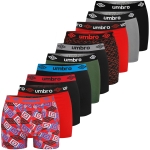Umbro Bokserki Męskie Bawełniane Kolorowe Logo 10 sztuk BM215