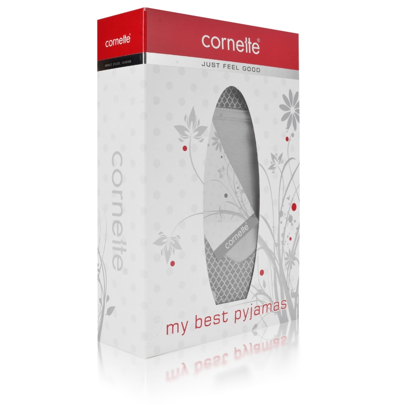 Ozdobne opakowanie Cornette „My Best Pyjamas” – widok stojący, z okienkiem.