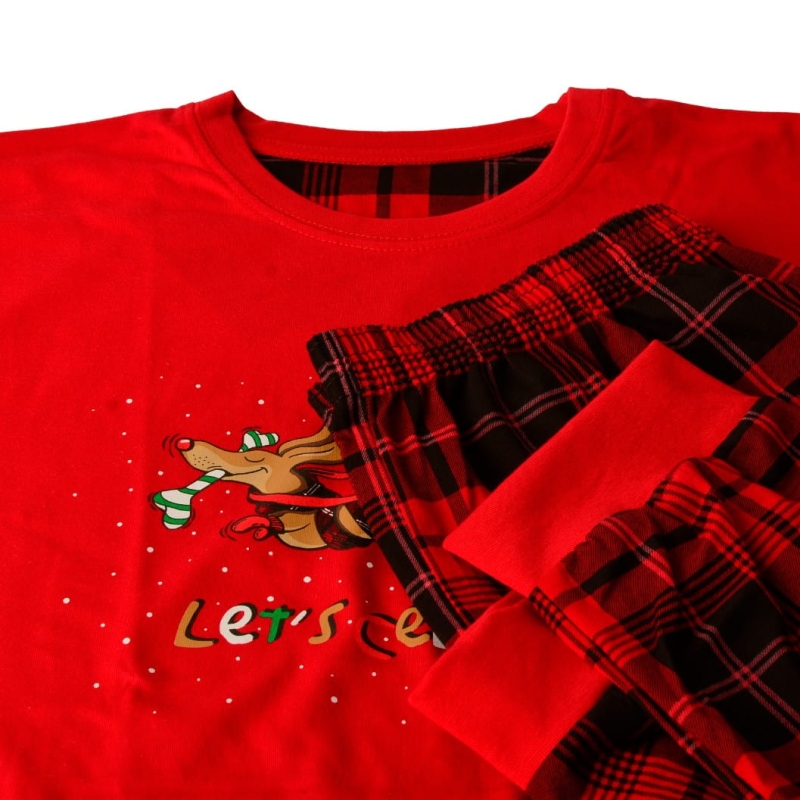 Męska piżama Cornette świąteczna w kolorze czerwonym