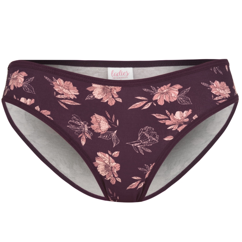 Różowe figi damskie Henderson z kwiatami