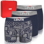 Levi's Bokserki Męskie Na Prezent 3 sztuki 1037 Navy Logo Wzór
