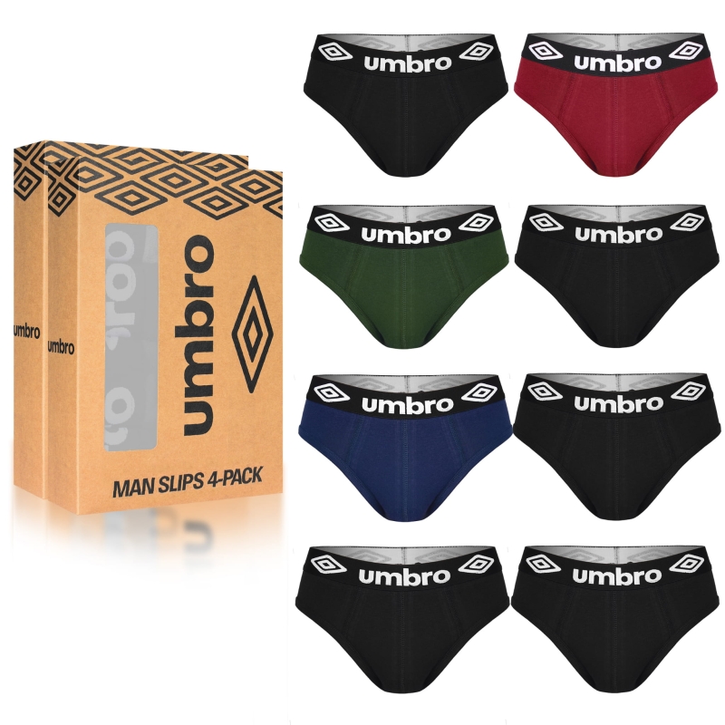 Umbro męskie slipy – 8 sztuk BM208 z elastycznym pasem i idealnym dopasowaniem