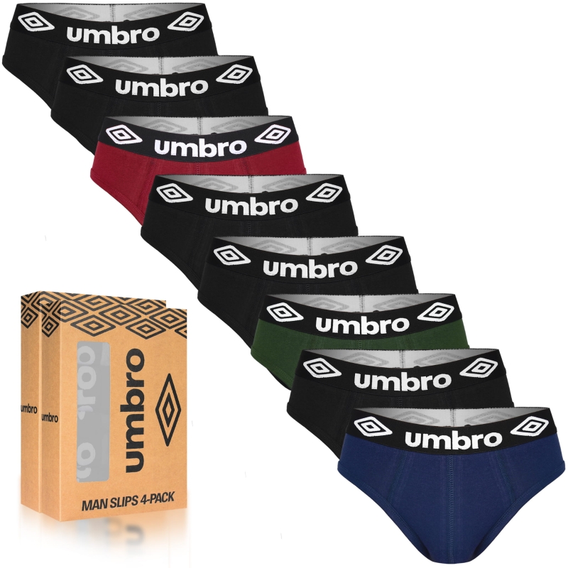 Bawełniane slipy Umbro BM208 – zestaw 8 sztuk w ponadczasowym męskim stylu