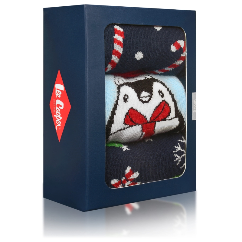 Skarpety damskie Lee Cooper – świąteczne wzory, 3 pary, ciepłe i miękkie