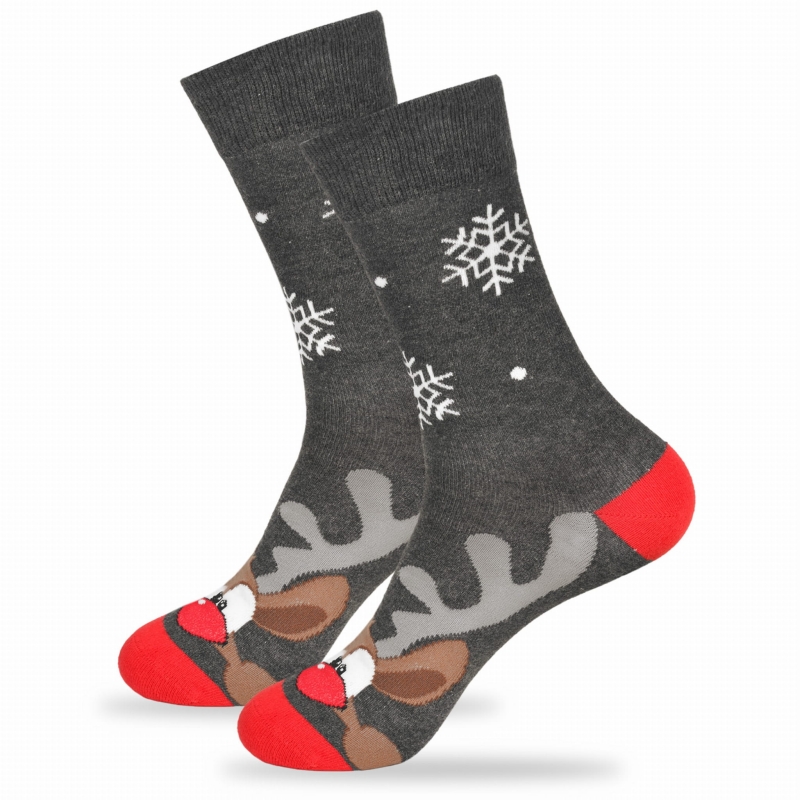 Lee Cooper męskie skarpety na prezent – świąteczny wzór renifera, 3 pary w komplecie