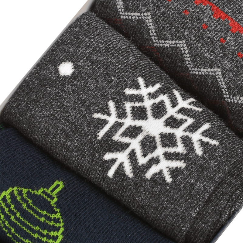 Lee Cooper skarpety męskie na święta – 3 pary, renifer, ciepły i wygodny materiał