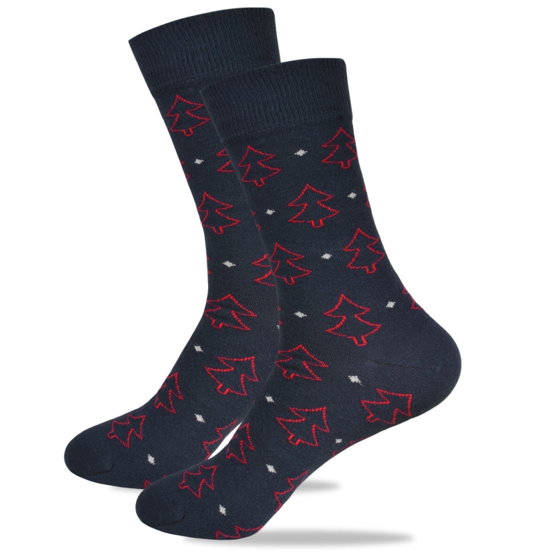 Pojedyncza skarpeta Lee Cooper z wizerunkiem Mikołaja, widok z przodu.