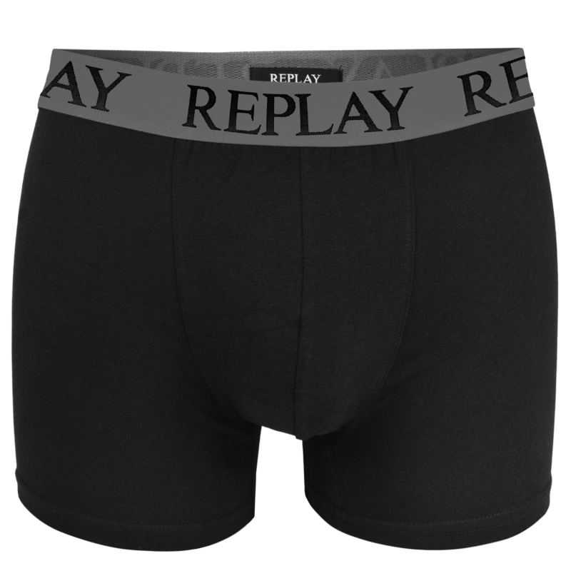Stylowy zestaw 2 bokserek Replay – czarny i szary.