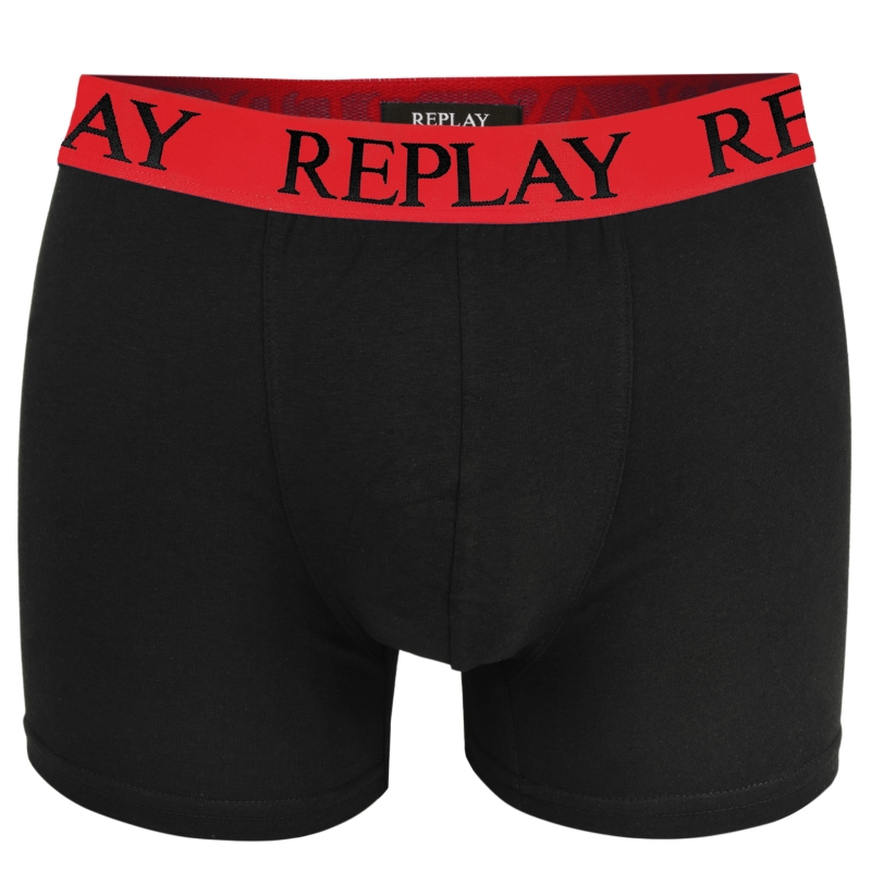 Pojedyncza para bokserek Replay w kolorze czarnym z logo w pasie.