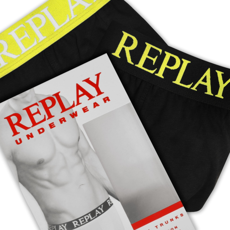 Neonowe akcenty na gumie bokserek męskich Replay.
