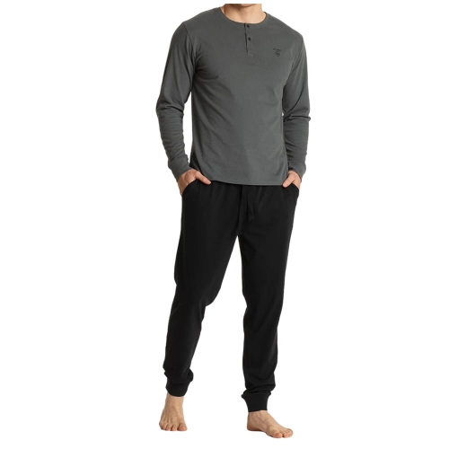 ATLANTIC Piżama Męska Bawełniana Szara