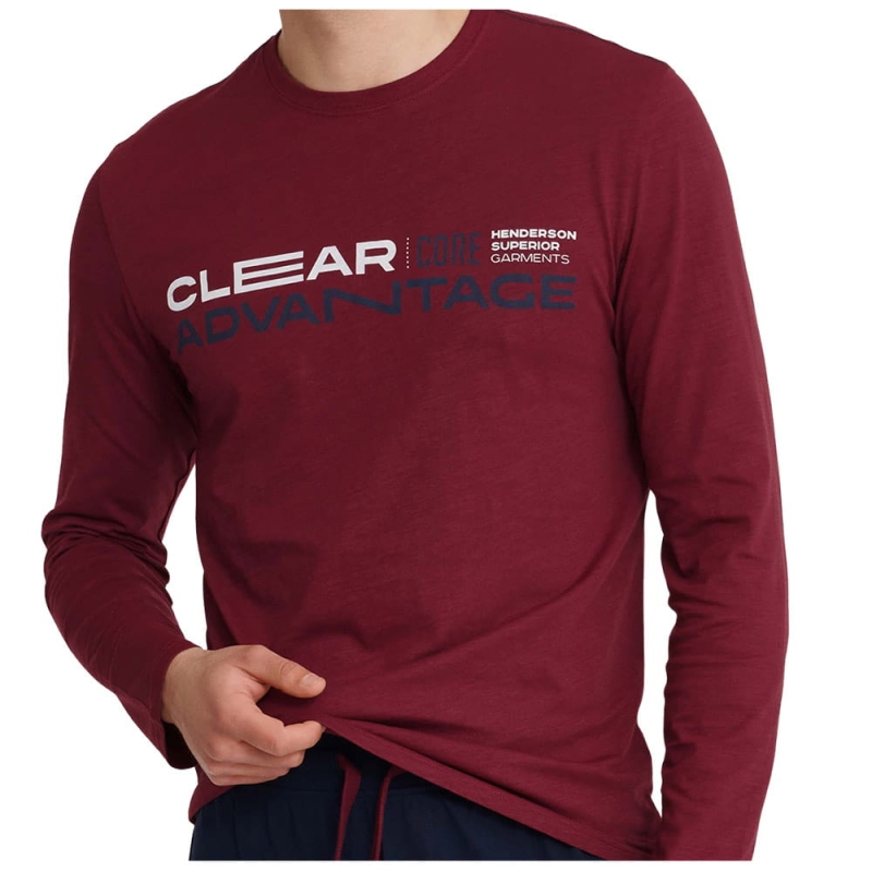 Bordowa bluzka piżamy męskiej Henderson CORE z nadrukiem