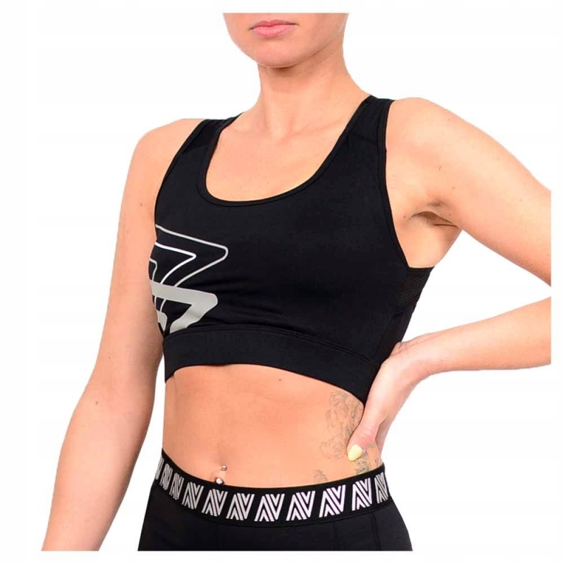 UMBRO Biustonosz Sportowy Damski CZARNY z boku Model