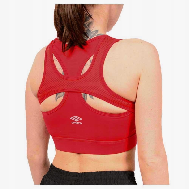 UMBRO Biustonosz Sportowy Damski CZERWONY z tyłu