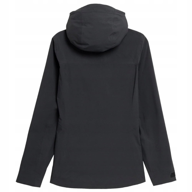 Czarna damska kurtka 4F z kapturem tył