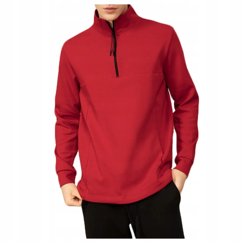 Czerwona bluza męska z zamkiem pod szyją Model