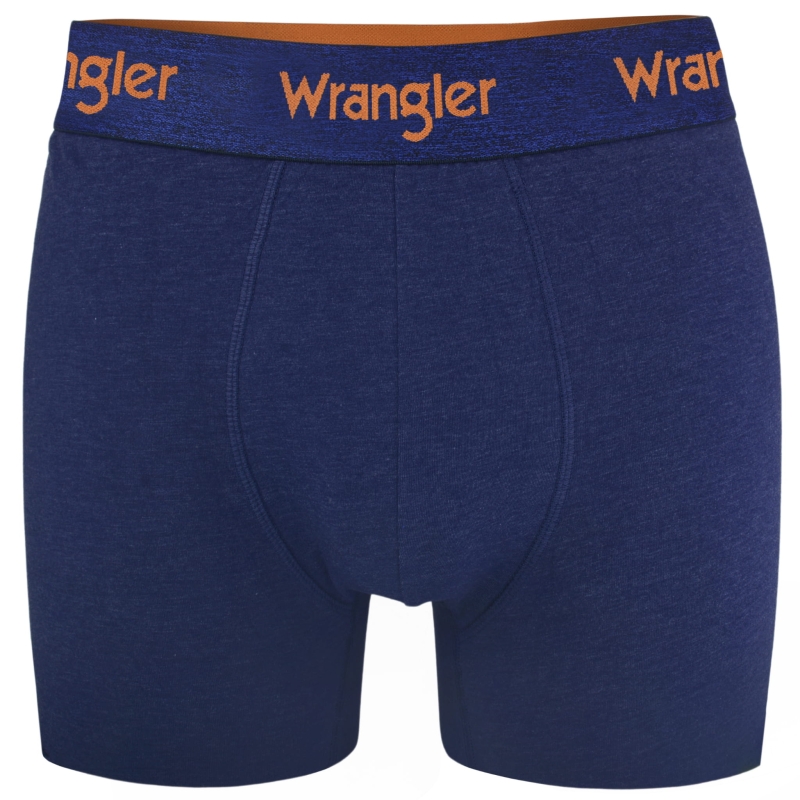 Granatowe bokserki Wrangler z melanżową gumką z logo