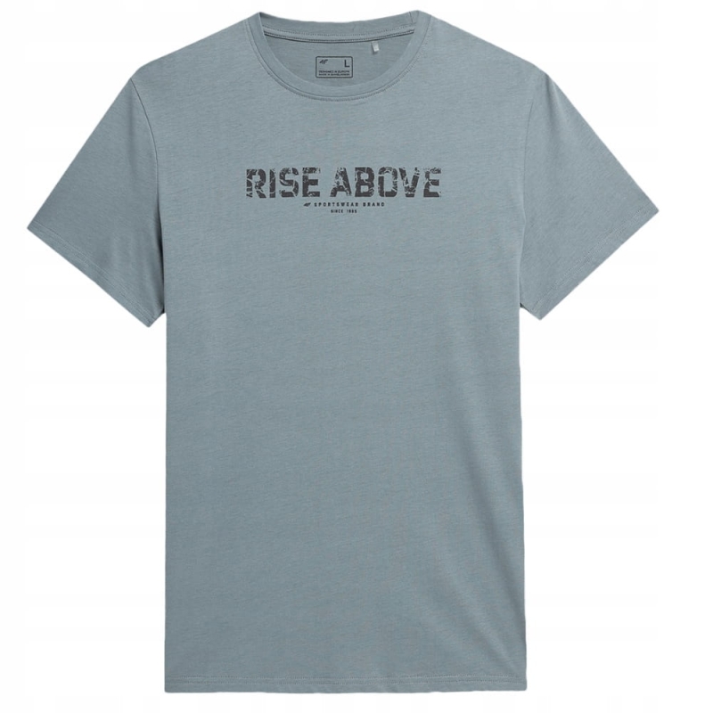 Szara Koszulka męska 4F T-shirt RISE ABOVE