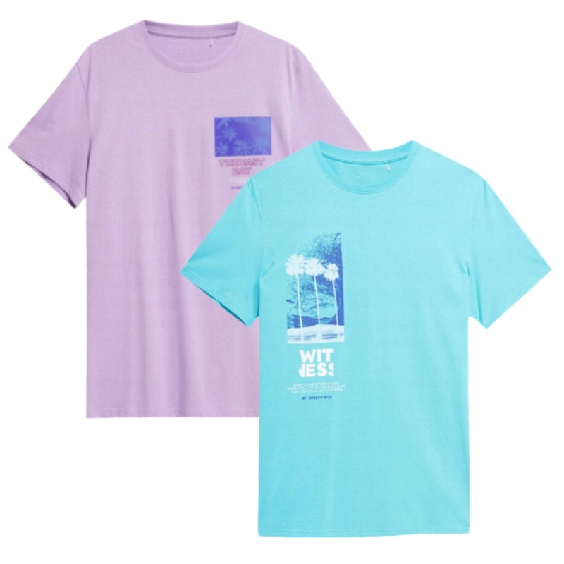 Koszulka męska T-shirt 4F, TTSHM362/361, Bawełniana, 2 Sztuki