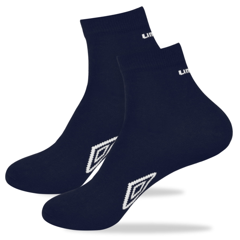Widok od boku skarpet Umbro quarter w kolorze granatowym
