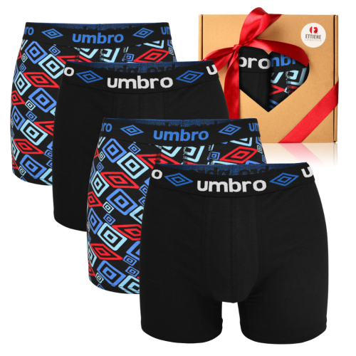 Umbro Zestaw Prezentowy Granatowy Bokserki Męskie Prezent Dla Chłopaka 4 Sztuki