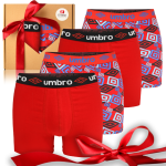 Umbro Zestaw Prezentowy Czerwony Bokserki Męskie 4 Sztuki