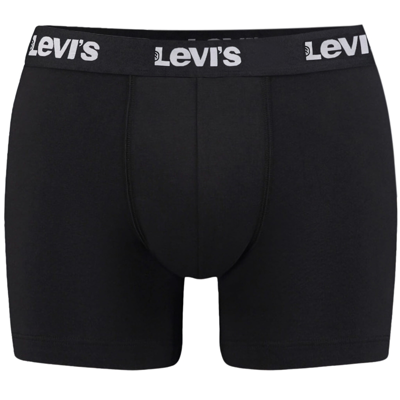 Czarne bokserki Levi's z białym logo na pasie