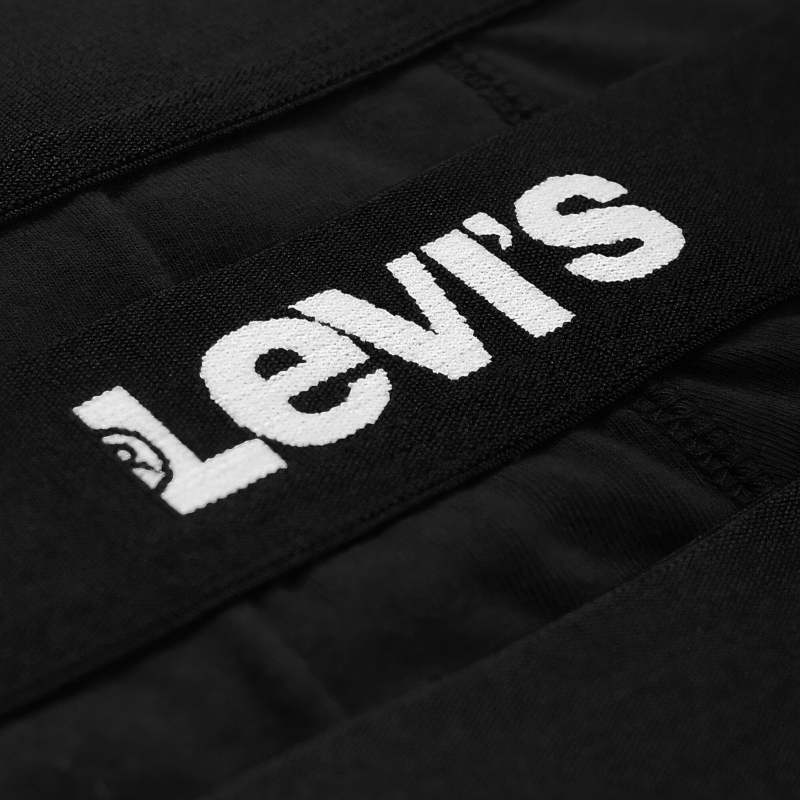 Czarne bokserki męskie Levi's z elastycznym pasem