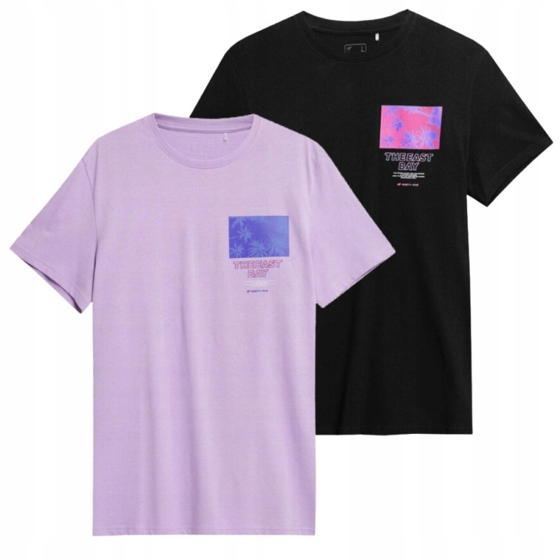 Koszulki 4F The East Bay z kolorowym nadrukiem palm