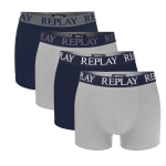 Replay Bokserki Męskie Granat-Szary Bawełna 4 Pak Prezent