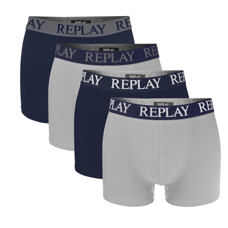 Zestaw 4 bokserek męskich Replay granat-szary