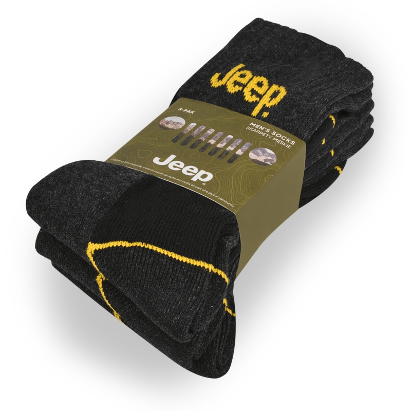 Ściągacz skarpet Jeep z kontrastowym logo.