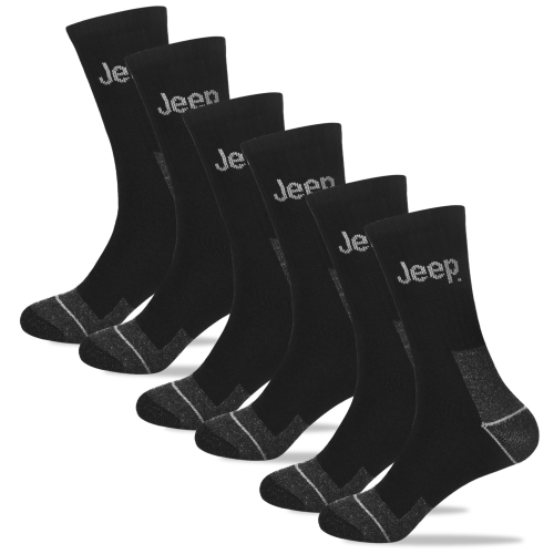 JEEP Wytrzymałe Skarpety Męskie BLACK Bawełna Zestaw 3 Pary