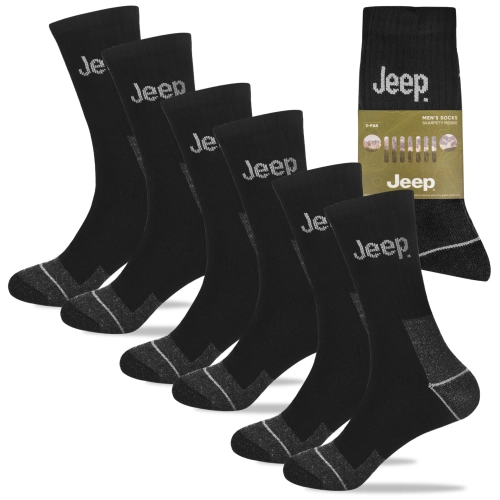 JEEP Wytrzymałe Skarpety Męskie BLACK Bawełna Zestaw 3 Pary