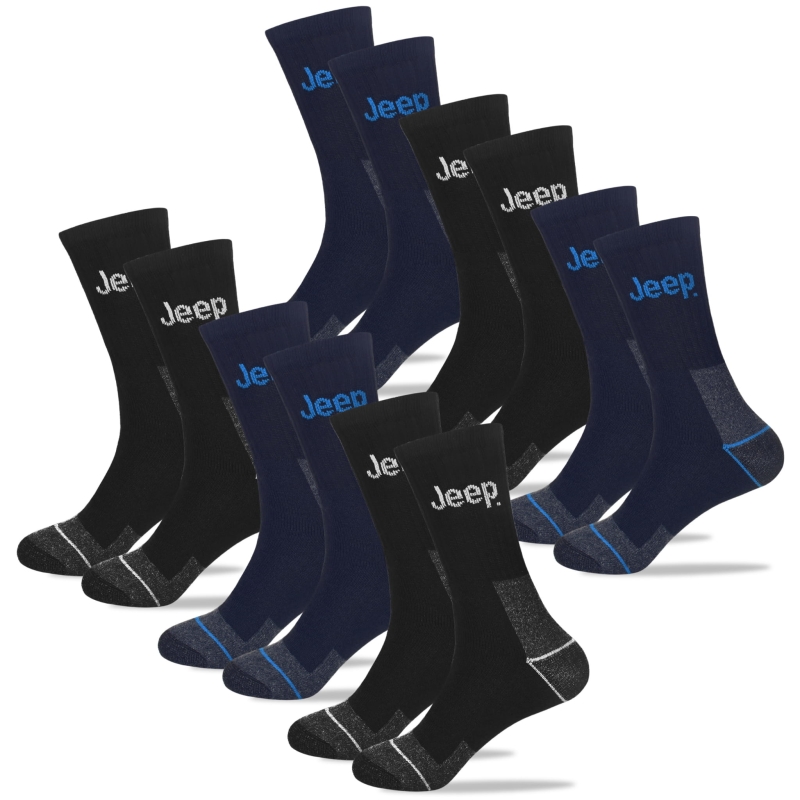 Jeep – wytrzymałe skarpety męskie z bawełny w zestawie 6 par