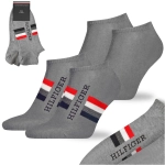TOMMY HILFIGER Skarpety Męskie Stopki Bawełna Logo SZARY 2 Pak